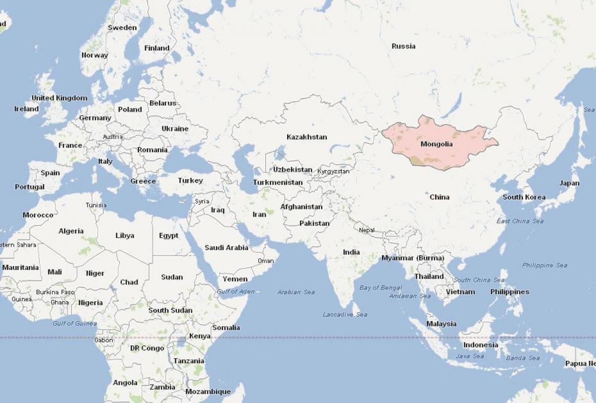 мапа Монголије мапи Азије
