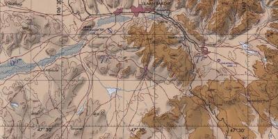 Топографска мапа Монголије