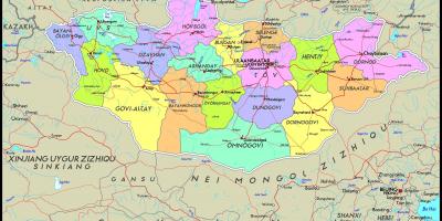 Физичка мапа Монголије
