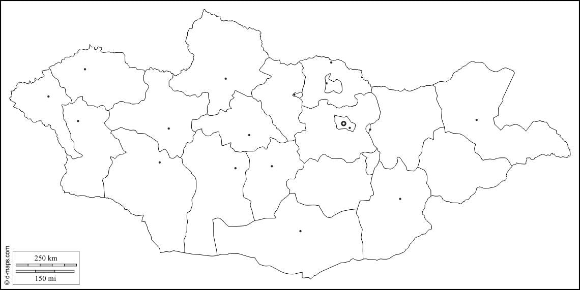 празна мапа Монголије