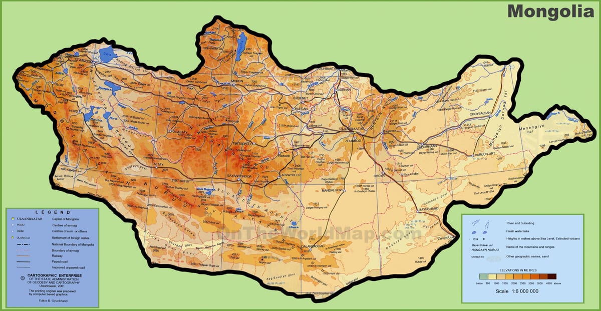 Монголија локација на мапи