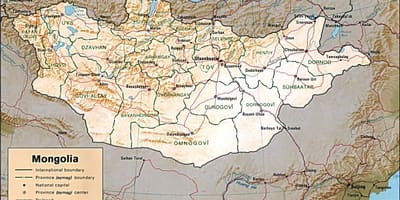 Монголија географској карти