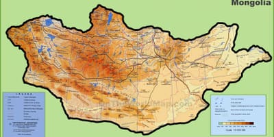 Монголија локација на мапи 